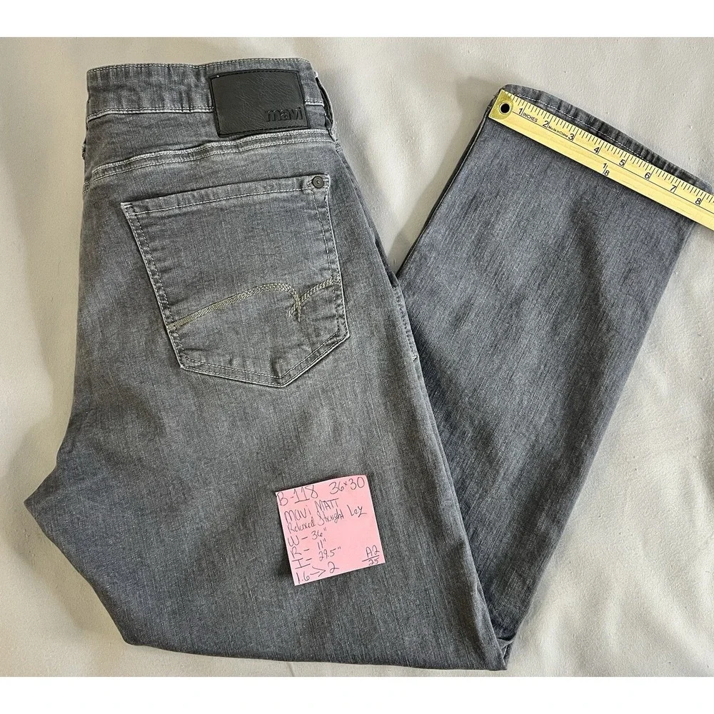 MAVI Mens MATT‎ Relaxed Straight Leg Stretch Denim Gray Jean 36W X 29.5